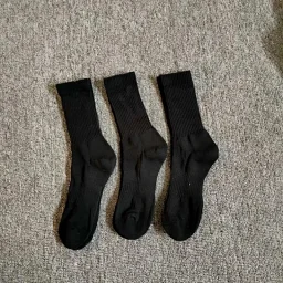 thumbnail for High quality! Solid color high towel bottom sports socks socks are deodorant, breathable, breathable and sweat-wicking, suitable for 40-45 yards, 3 pairs per card