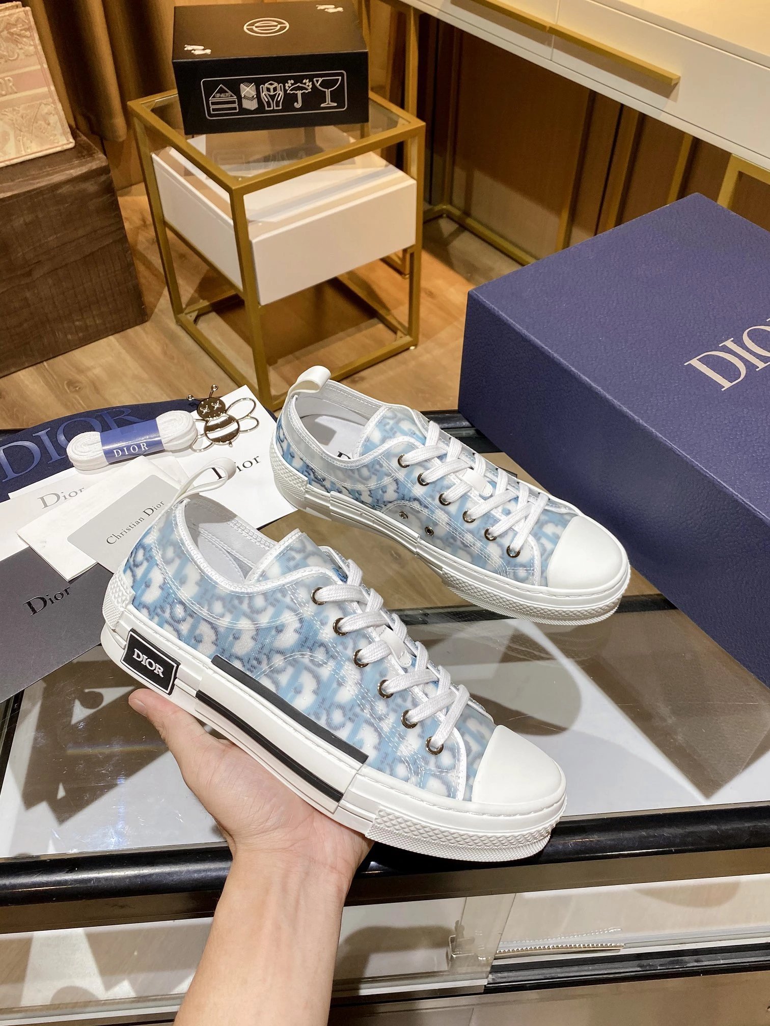 Dior B23 High-Top Oblique Multicolor Sneakers