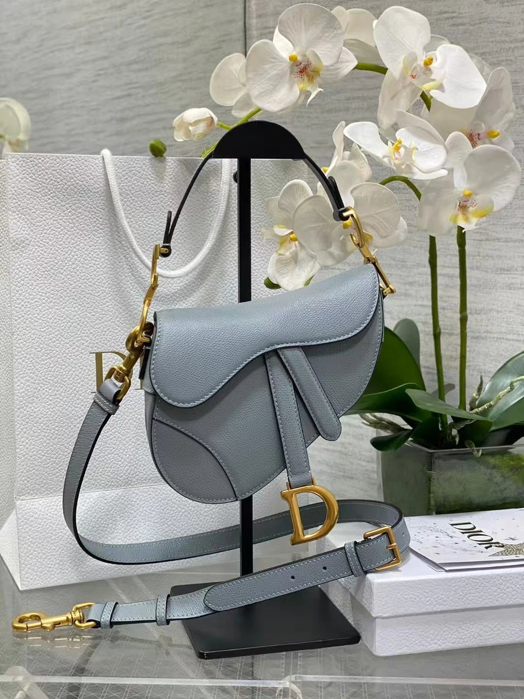 Dior Saddle Bag — Haze Blue 17 × 5 × 15cm colorway — USFans Spreadsheet photo