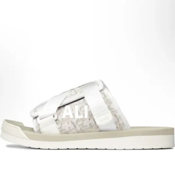 Dior x Tods Slide Sandal Navy Blue Oblique Print Slippers - 3