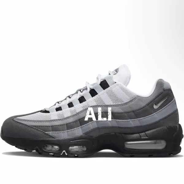 Nike Air Max 95 Grey Black Sneakers Running Shoes - 1