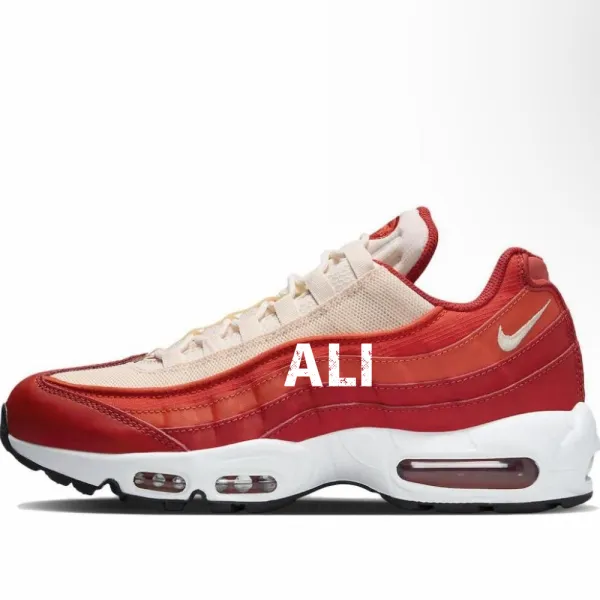 Nike Air Max 95 Red and Cream Sneakers Running Shoes - 1