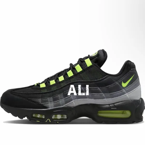 Nike Air Max 95 Black Volt Green Sneakers Running Shoes - 1