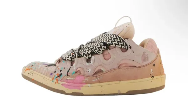 Lanvin x Virgil Abloh Run Away Paint Splatter Pink Beige Sneakers - 1