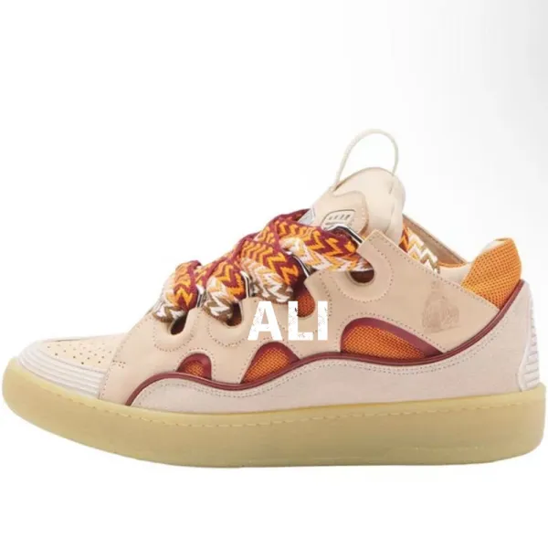 Lanvin x Virgil Abloh Run Away Paint Splatter Pink Beige Sneakers - 14