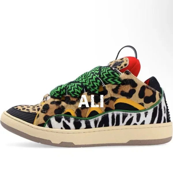 Lanvin x Virgil Abloh Run Away Paint Splatter Pink Beige Sneakers - 6