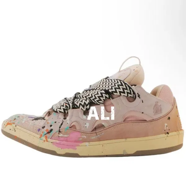Lanvin x Virgil Abloh Run Away Paint Splatter Pink Beige Sneakers - 16