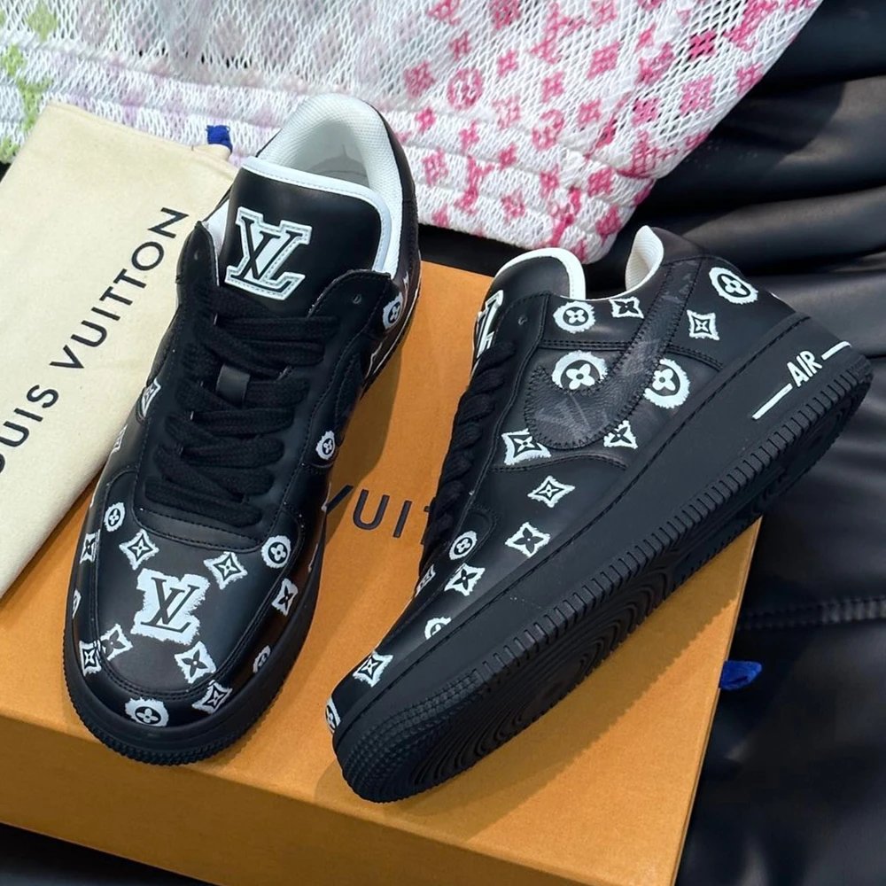 Louis Vuitton x Nike Air Force 1 White Monogram Sneakers - 13