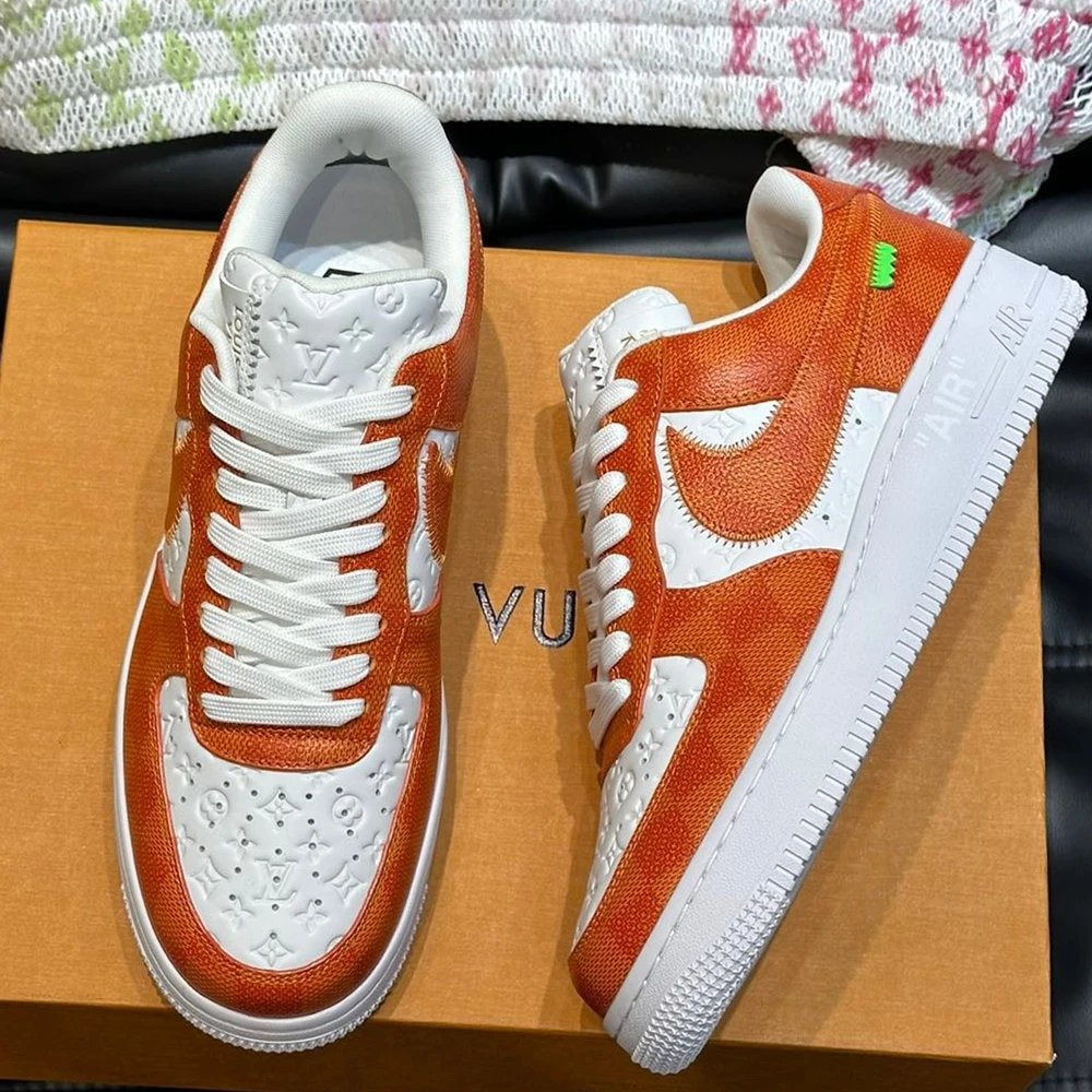 Louis Vuitton x Nike Air Force 1 White Monogram Sneakers - 4