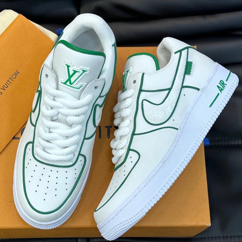 Louis Vuitton x Nike Air Force 1 White Monogram Sneakers - 11