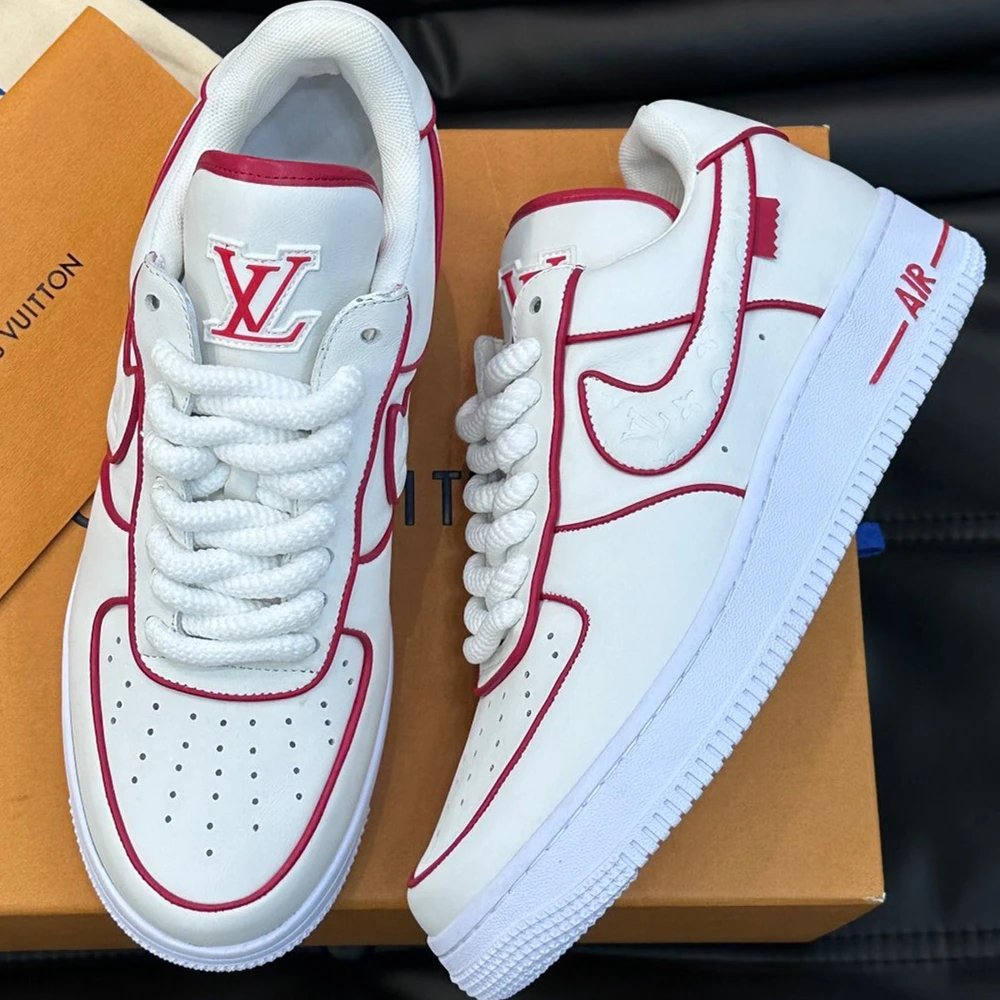Louis Vuitton x Nike Air Force 1 White Monogram Sneakers - 8