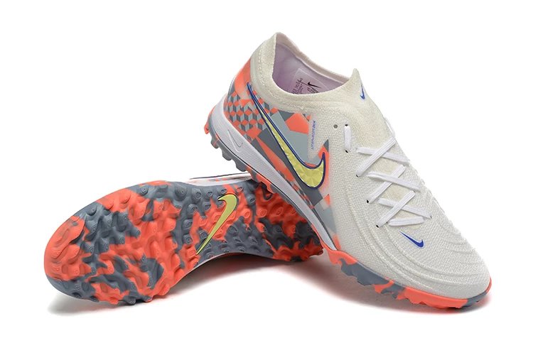 Nike Men’s Soccer Shoes White Gray Orange Lightweight