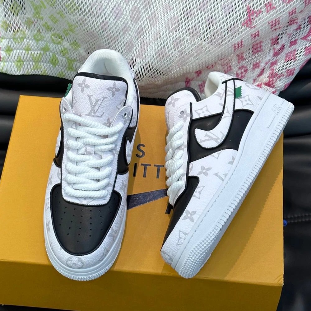 Louis Vuitton x Nike Air Force 1 White Monogram Sneakers - 14