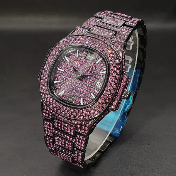 Design Nautilus-Style Emerald Pave Watch Watches - 2