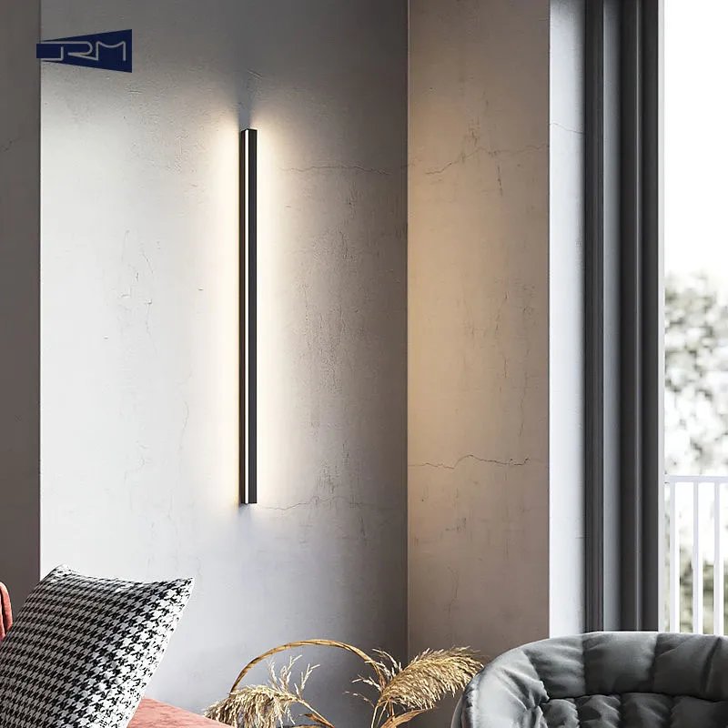 Strip minimalist strip wall lamp for living room, new sofa background, wall corner lamp for stairs, hallway, bedroom, bedside wall lamp, tricolor light