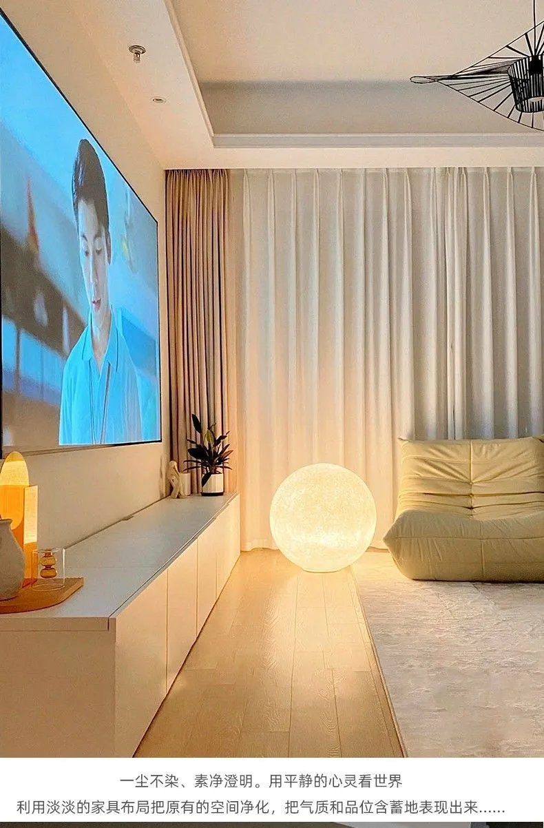 Lunar Modern Nordic Living Room Sofa Floor Lamp Outdoor Spherical Lunar Lamp Creative Living Room Planet Floor Lamp