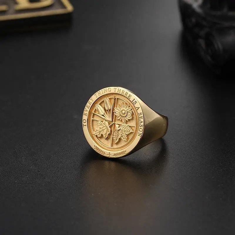 Men's and Women's Ring with Faith-Inspired Scripture Text – Bold, Light Luxury, Vintage & Unique