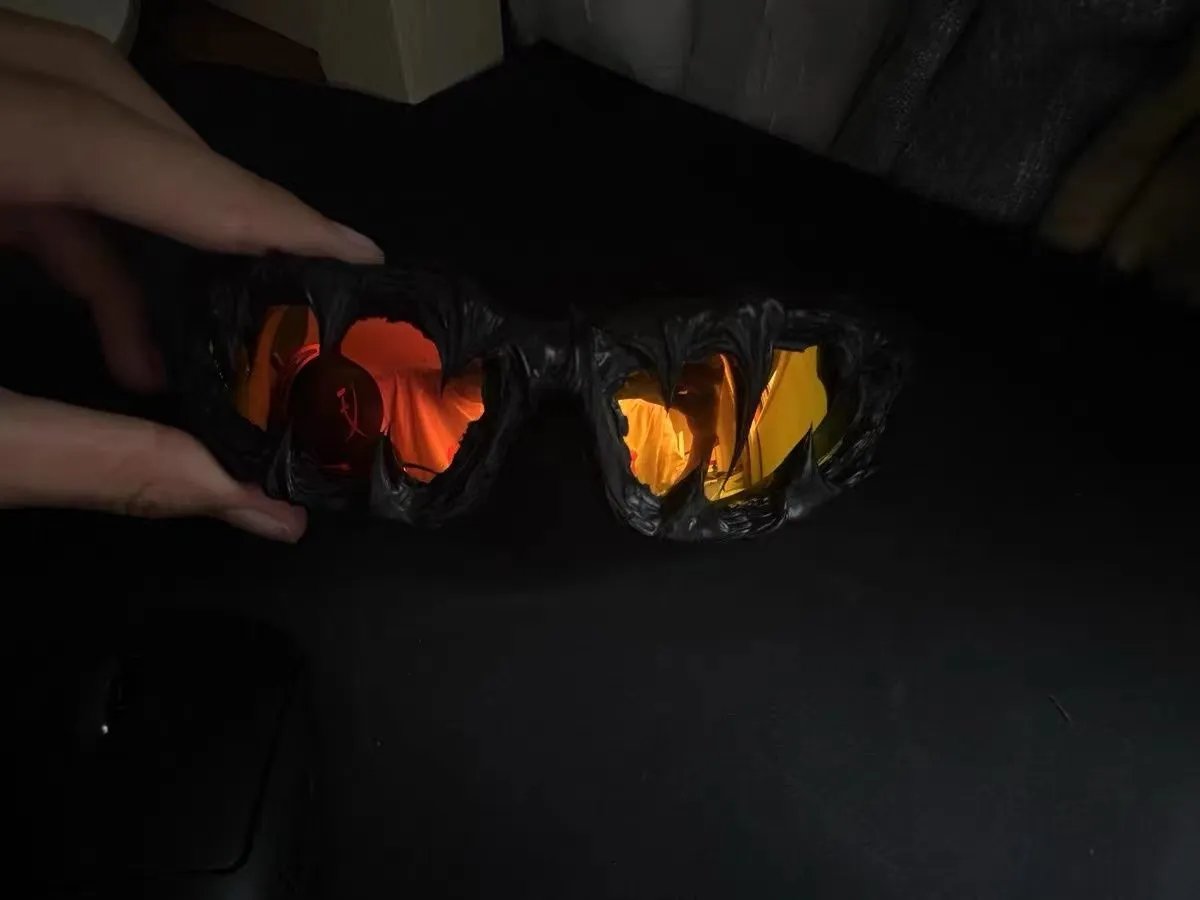 手工滴胶前卫先锋墨镜美式前卫暗黑风酷炫高级小众前卫【火山红】