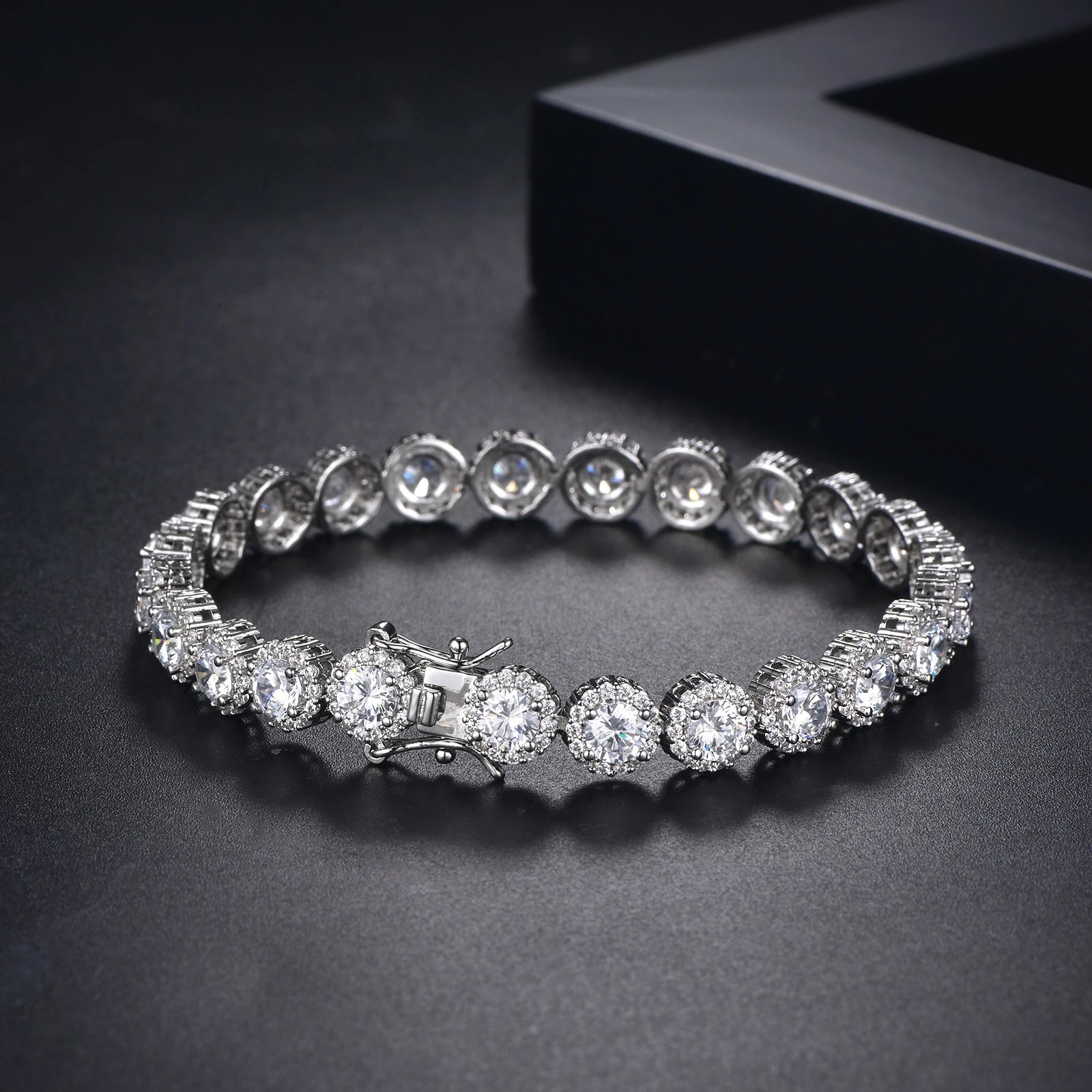Silver Tennis Bracelet with Zircon Stones