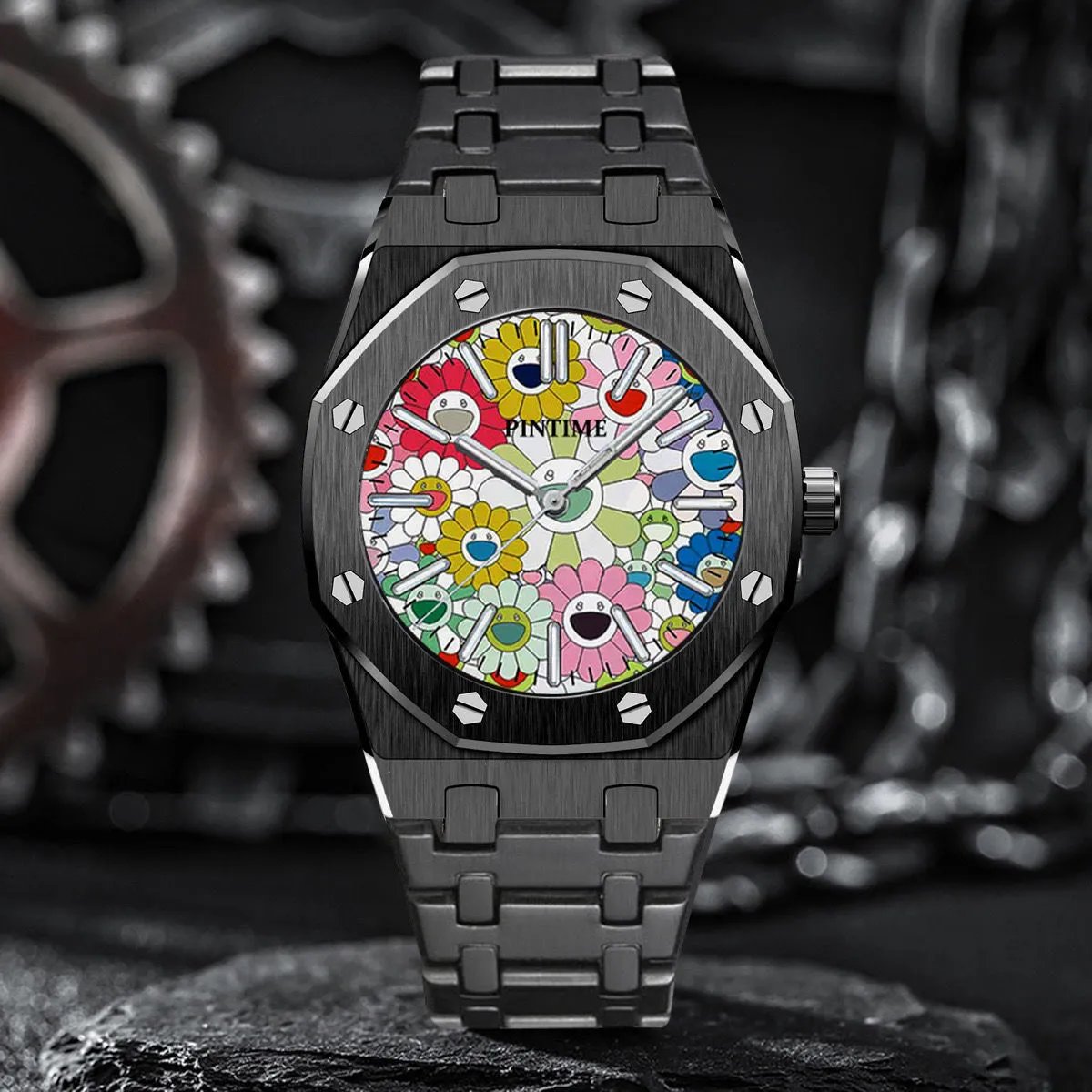Colorful Flower Design Watch