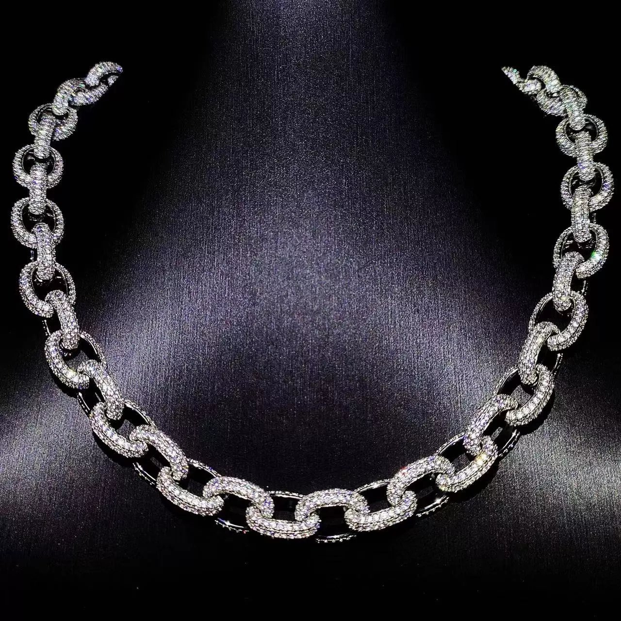 In-style Full Rhinestone Hermes Link Pants Chain Diamond Necklace