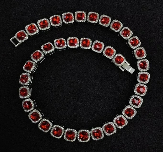 Other Hip Hop Necklace Metal Crystal Red