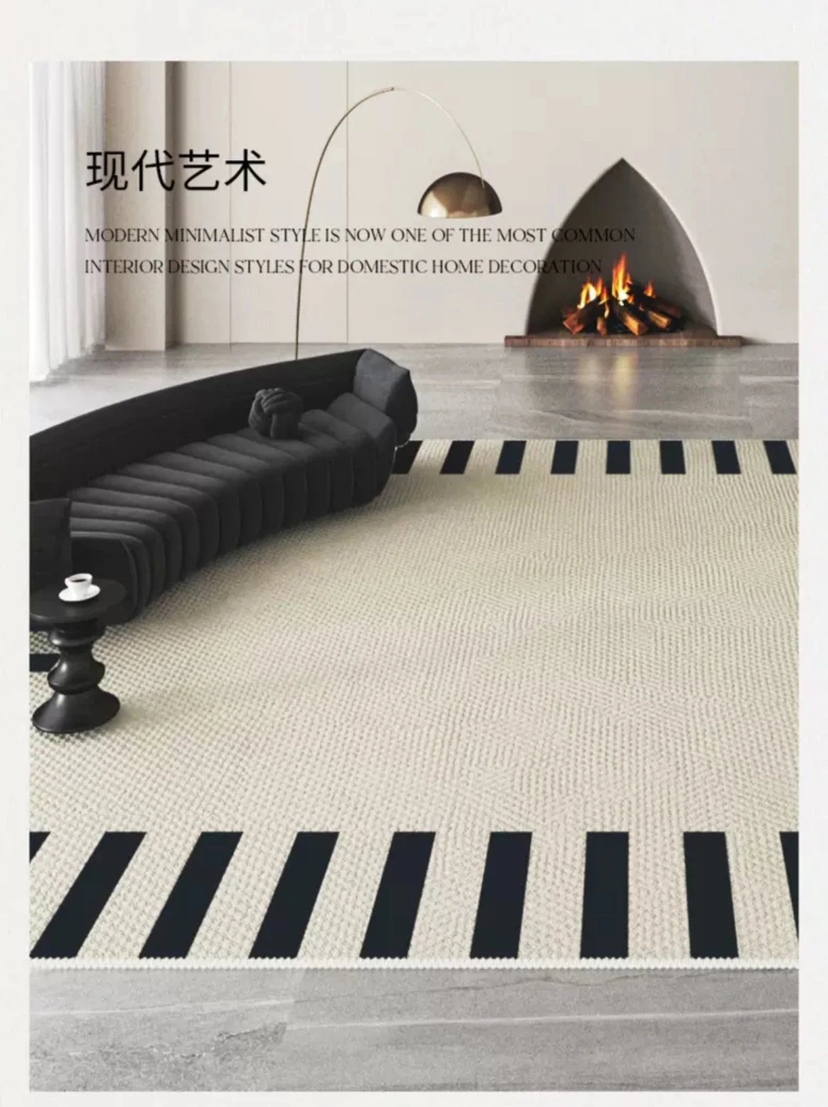 Custom Product: No Returns or Exchanges Unless Quality Issue – Household Simple Loop Pile Door Mat, Black and White Striped, Scraper and Dirt Trap Rug for Entryway, Durable and Easy to Clean