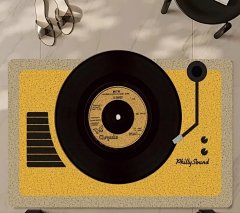Customized products, non refundable unless there is a quality issue. Retro record player, anti slip floor mat for entrance door, earth rubbing foot mat for home use, dust removal mat for entrance door, carpet