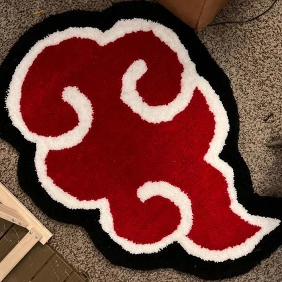 Naruto Akatsuki Cloud Rug Red/Black