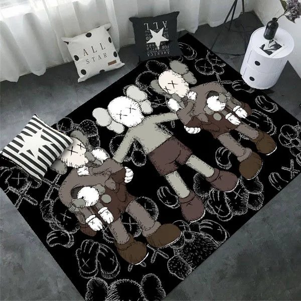 Kaws x Medicom Toy Companion Rug Black Multicolor Area Rug Accessories