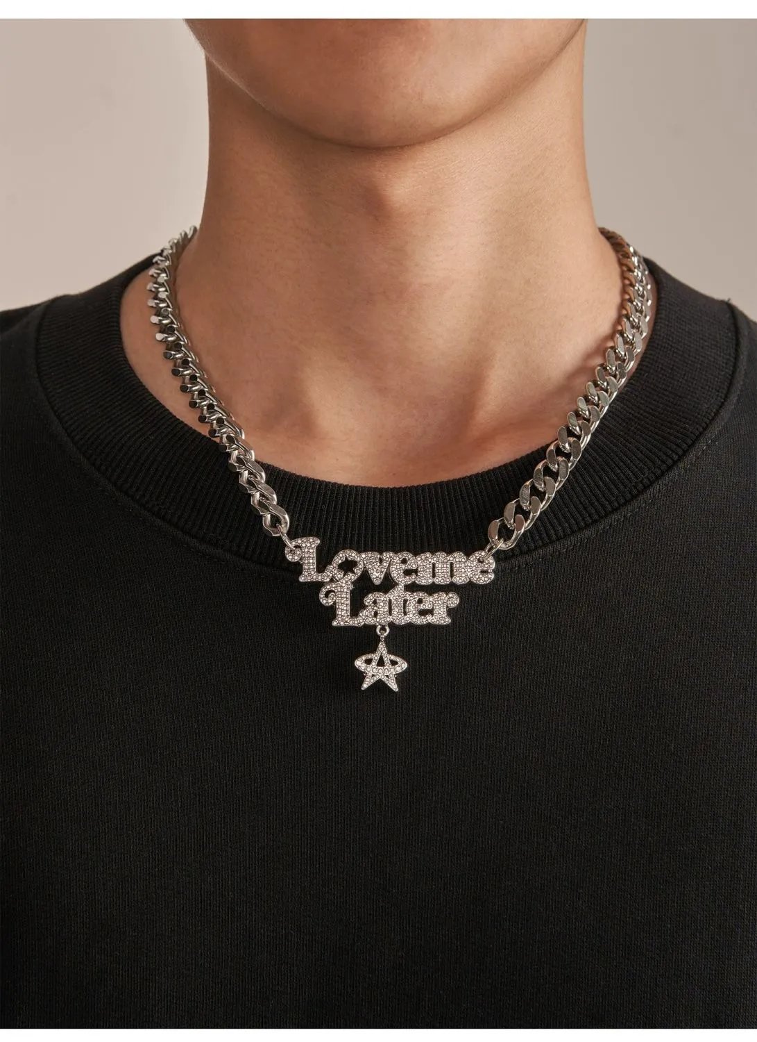 LoveMeLater Cuban Chain Fully Iced Out Heavy Craft Trendy Street Hip Hop Rapper