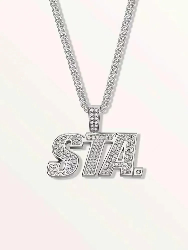 蓝白钻STA吊坠 1.0 / STA LOGO 潮流时尚潮流个性小众百搭项链