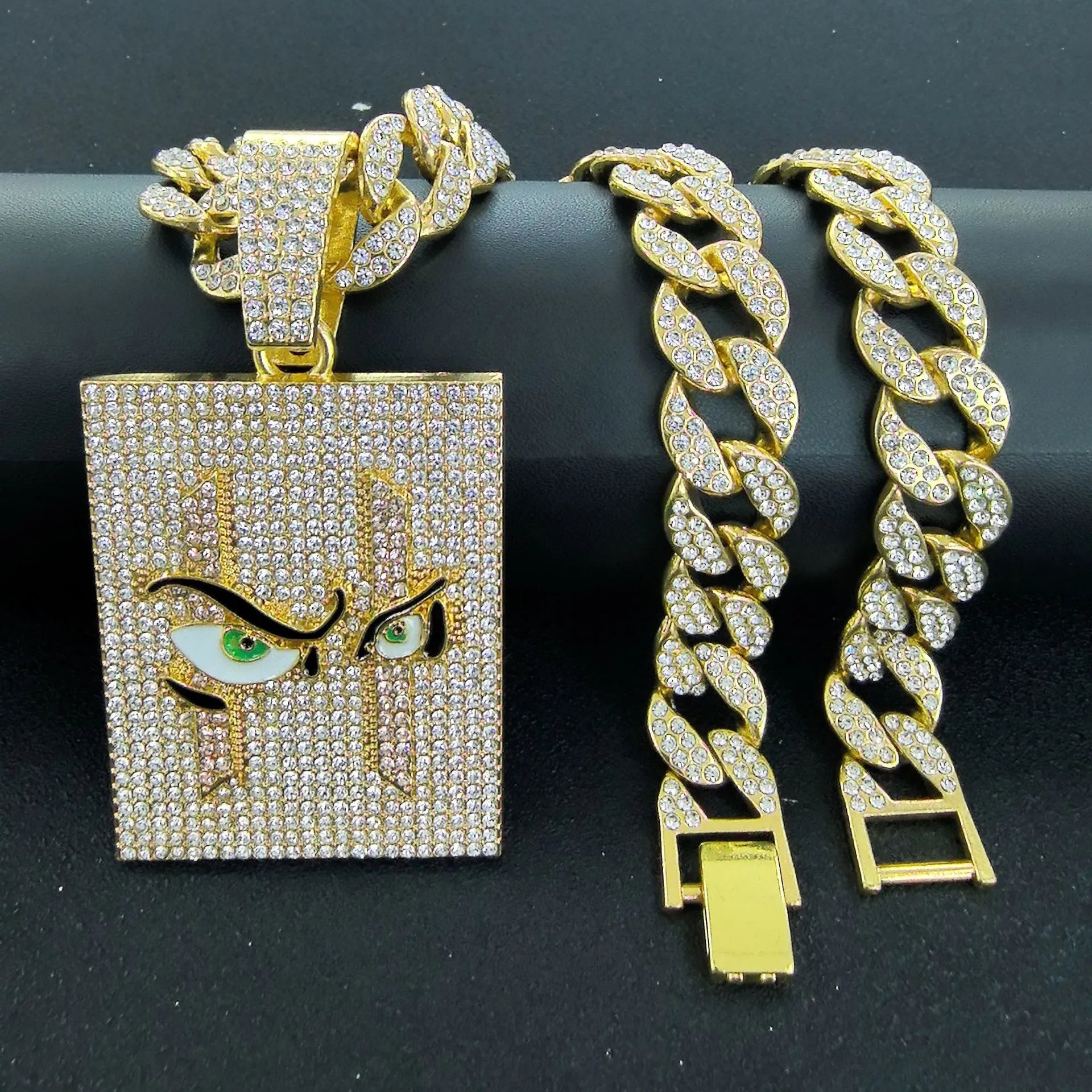 鬼娃chucky头像吊坠 hiphop个性男士万圣节项链定制