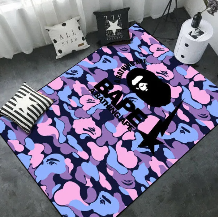 Customized goods, non-quality problems, non-returnable] Tide carpet personality trend living room sofa carpet bedroom bedside blanket checkroom cartoon floor mat washable
