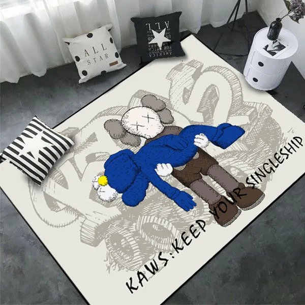 Kaws Keep Your Singleship Rug Multicolor Area Rug Accessories