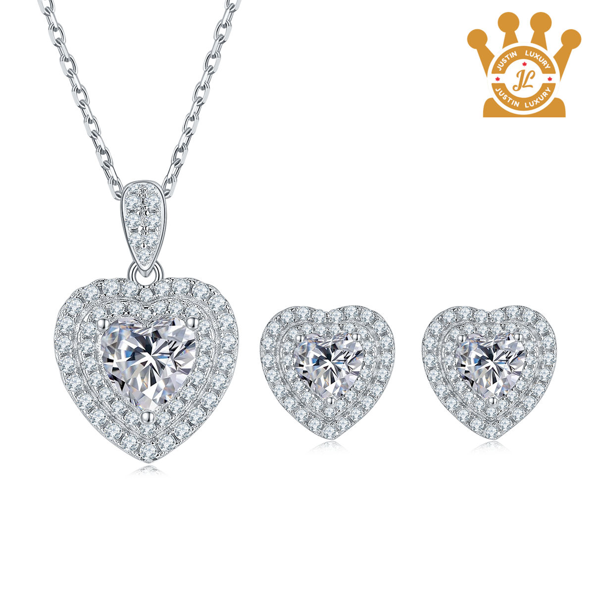 Justin Luxury Heart Halo Diamo