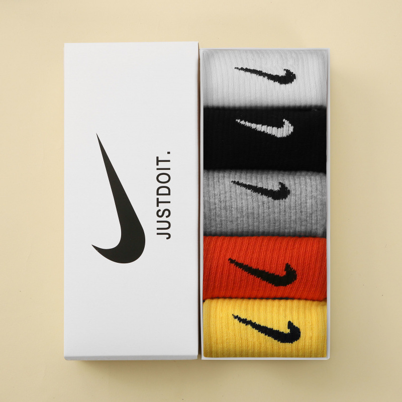 Five pairs set [black+white+gray+orange+yellow]