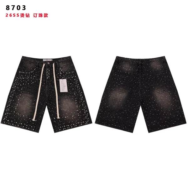 Design Valley 8703 Starry Night Denim Shorts Black Shorts - 1