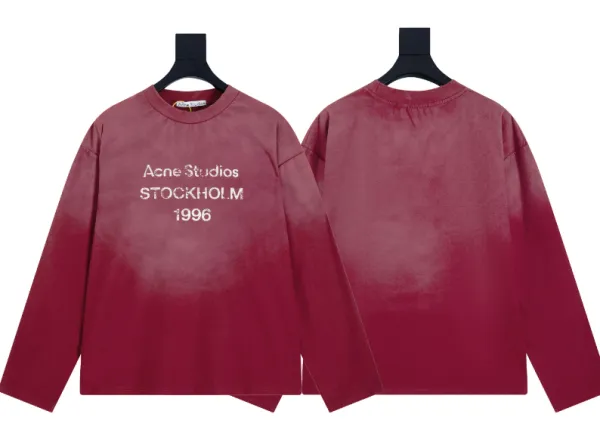 Acne Studios Stockholm 1996 Long-Sleeve T-Shirt Burgundy - 1