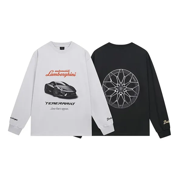Balenciaga Lamborghini Temerario Long Sleeve T-Shirt White / Black - 1