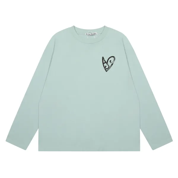 Acne Studios Heart Logo Long-Sleeve T-Shirt Mint - 1