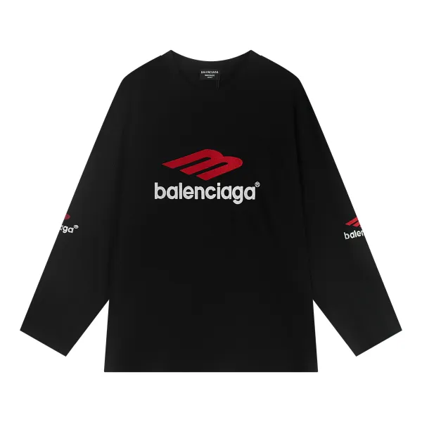 Balenciaga Logo Long-Sleeve T-Shirt Black - 1