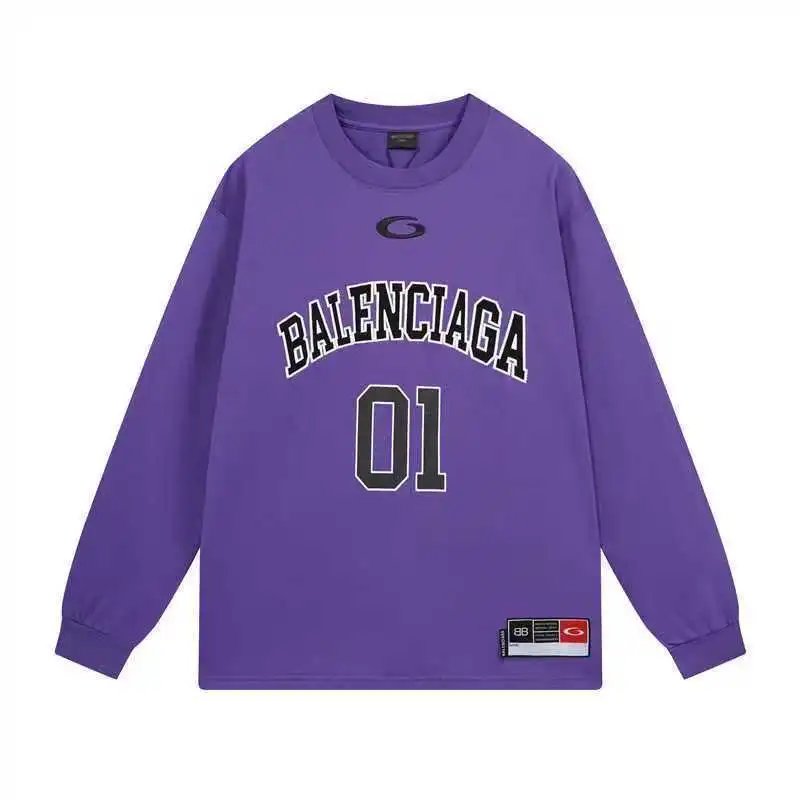 Balenciaga T-Shirts Crewneck Long-Sleeve Logo T-Shirt — 34