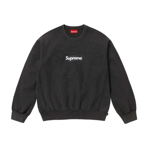 Supreme Box Logo Crewneck Sweatshirt Black Hoodie - 1