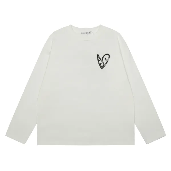 Acne Studios Heart Logo Long-Sleeve T-Shirt White - 1