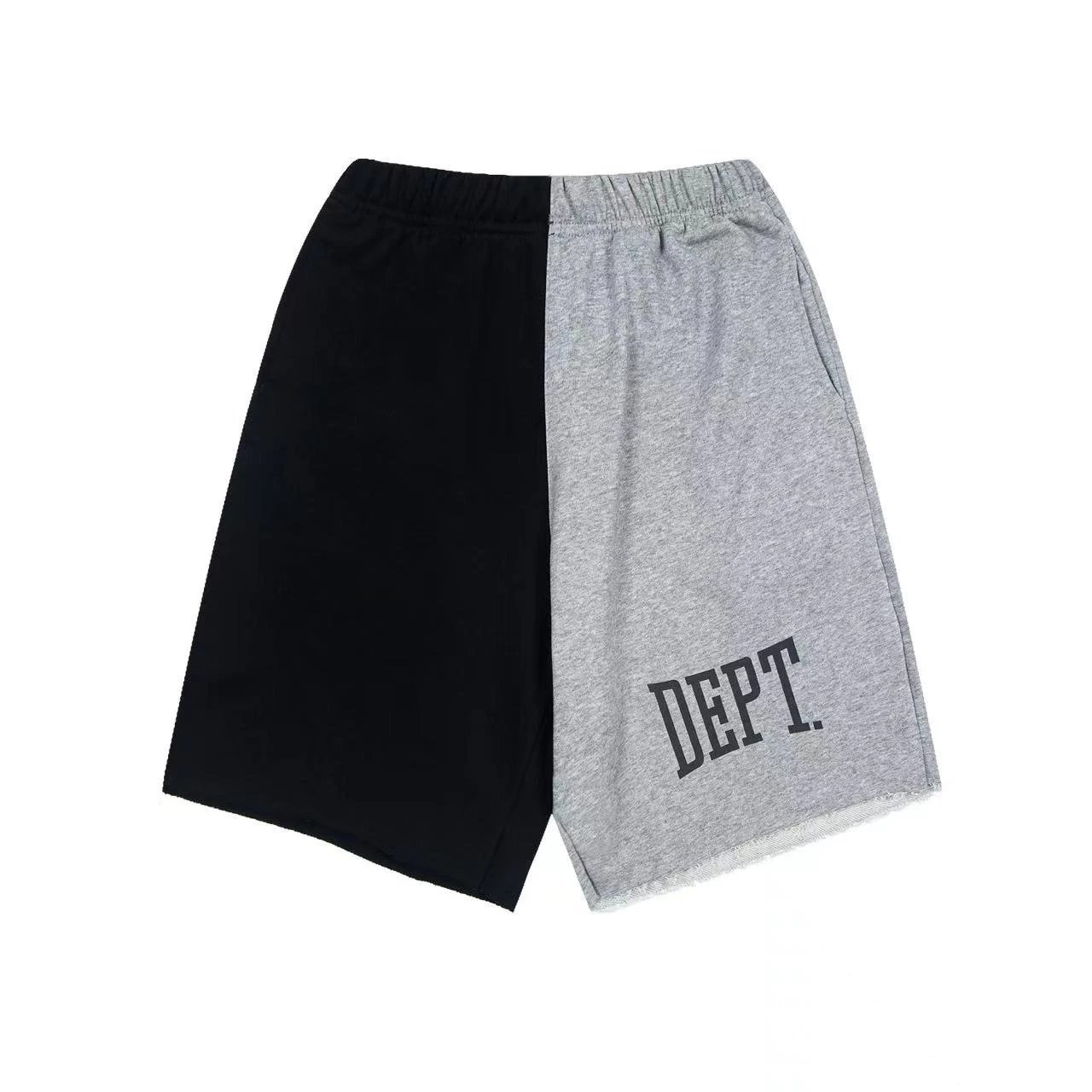 DEPT. DEPT. Split Color Cotton Shorts Black