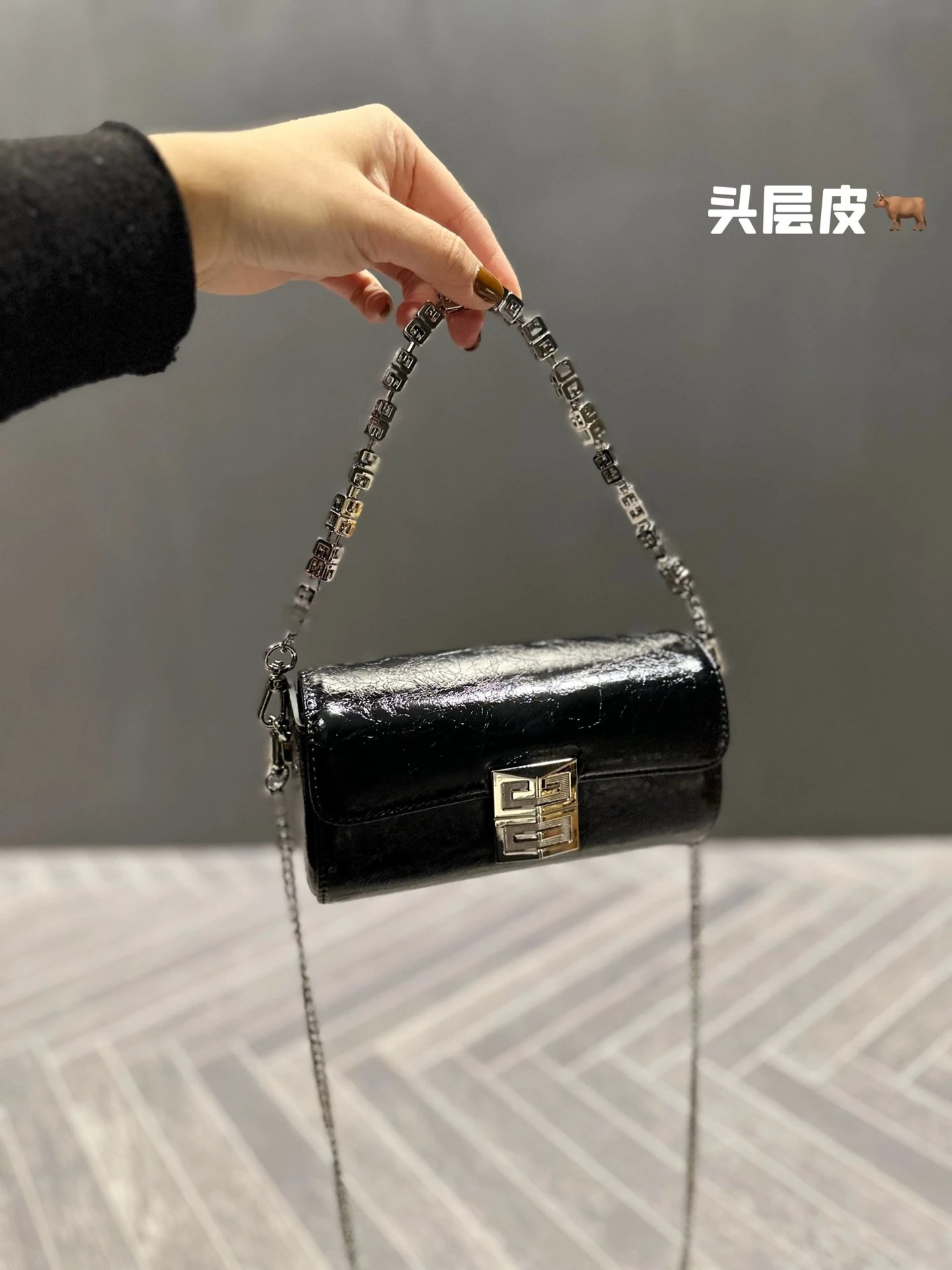 Givenchy Mini Chain Bag Burgundy Leather Shoulder Bag - 14