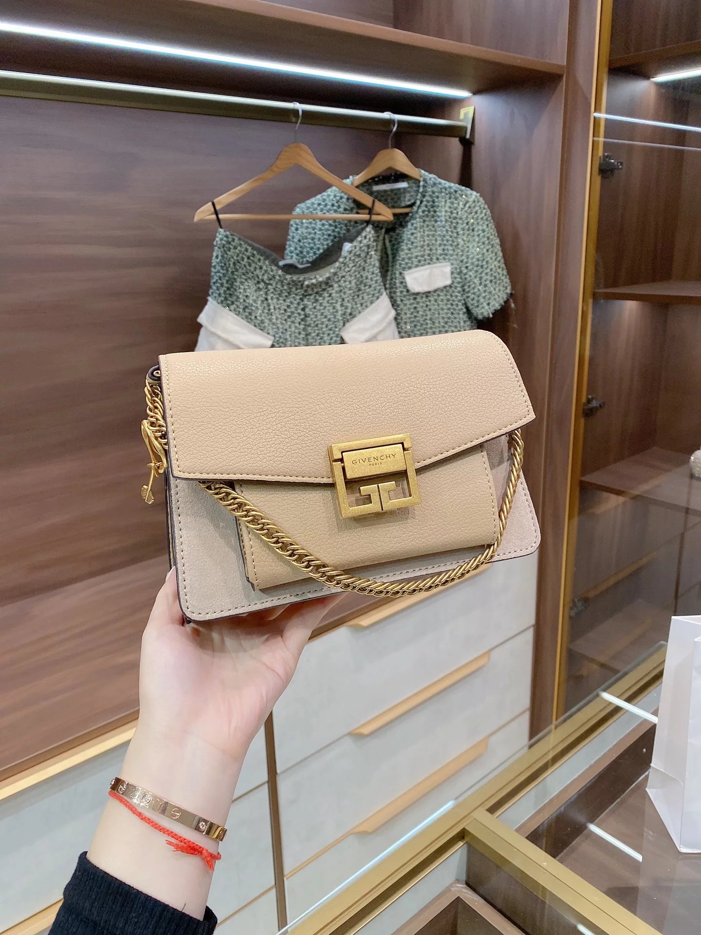 Givenchy Mini Chain Bag Burgundy Leather Shoulder Bag - 4