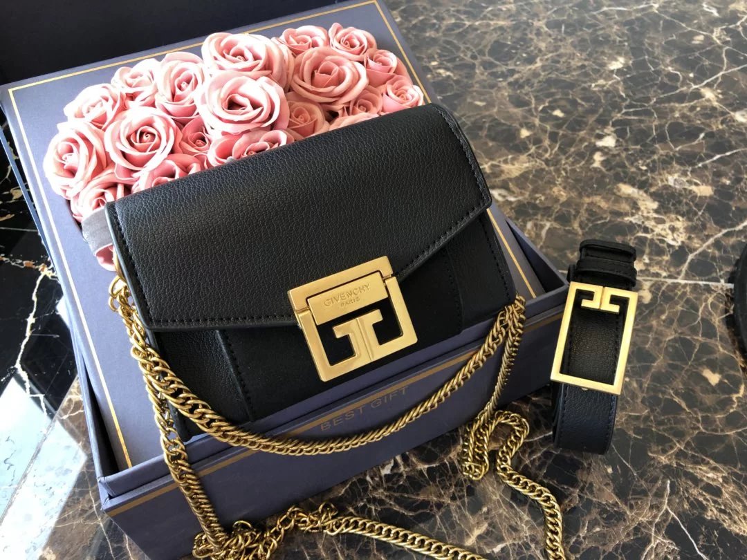Givenchy Mini Chain Bag Burgundy Leather Shoulder Bag - 2