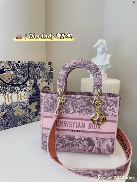 Dior Lady Dior Mini Silver Lamé Quilted Handbag - 11